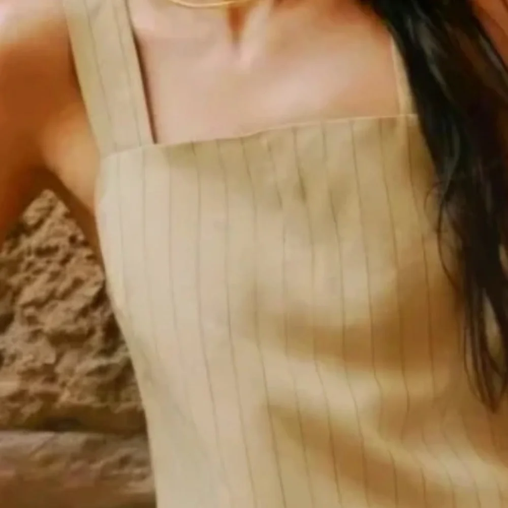 Frank and Oak The Striped Shell Linen Top in Cream Yellow - Picture 4 of 10